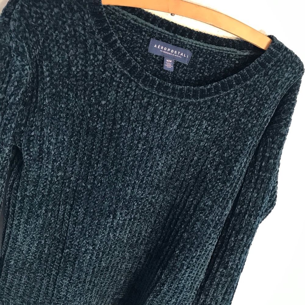 Aeropostale Green Fuzzy Sweater Size Medium